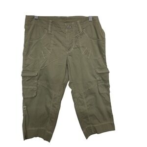 Kuhl Women's Cargo Capri Pants Olive‎ Green Utility Outdoor Casual Cropped Sz 6